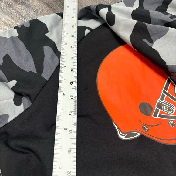 NWT Foco NFL Cleveland Browns Black Gray Mens M Center Logo Pullover Camo Hoodie - Picture 9 of 13